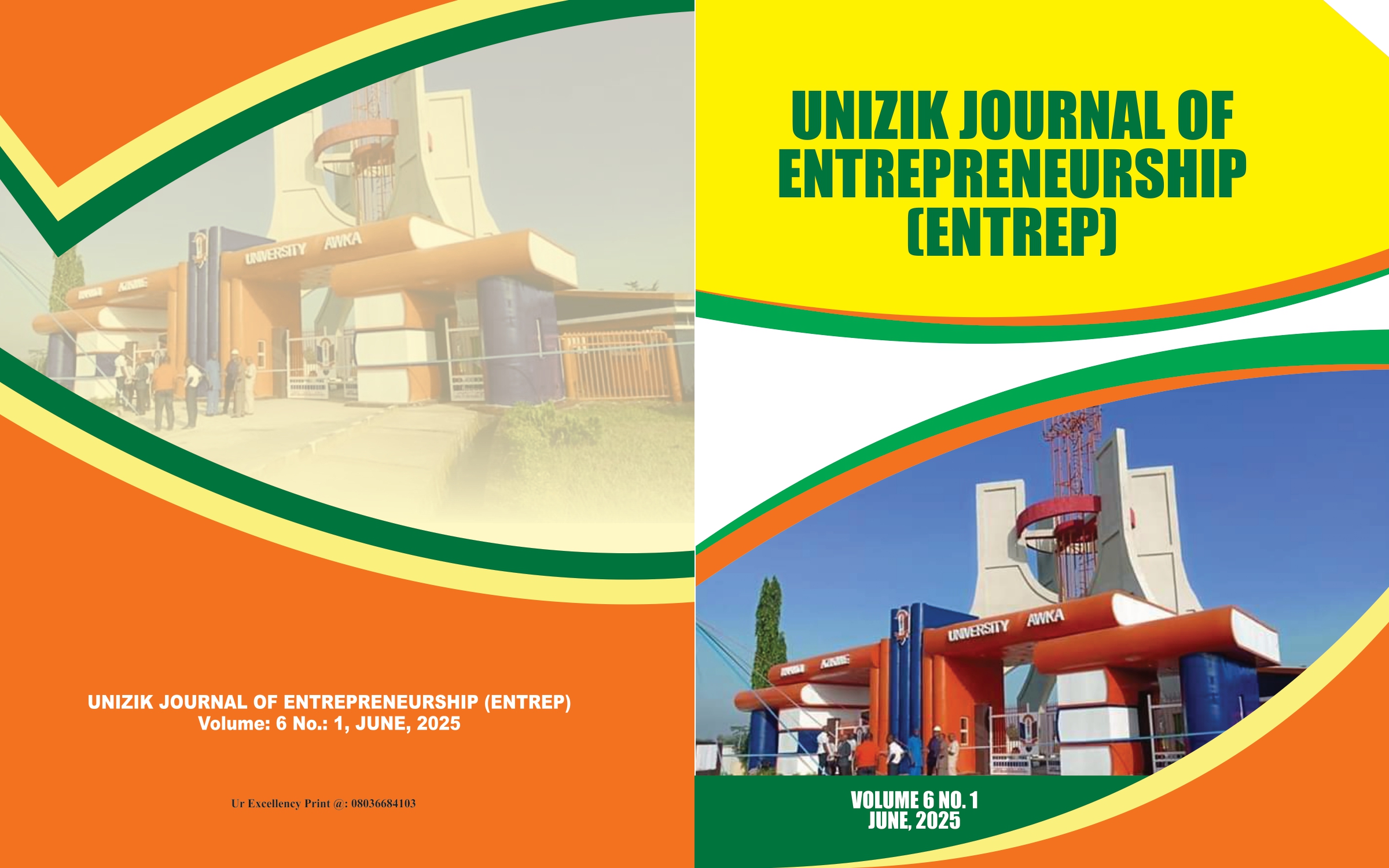 View Vol. 6 No. 1 (2025): UNIZIK JOURNAL OF ENTREPRENEURSHIP (ENTREP) Vol. 6 No. 1, June 2025